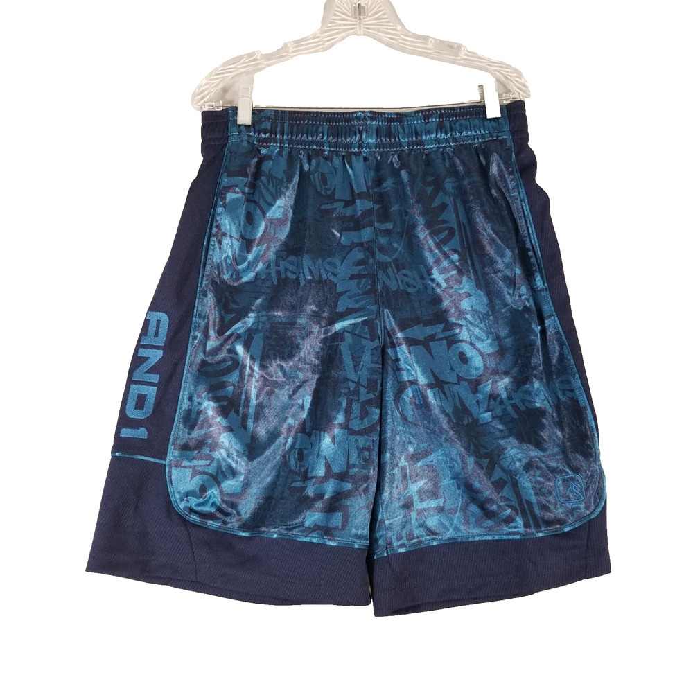 And1‎ basketball shorts men's medium blue Satin Pockets Outdoor Sports